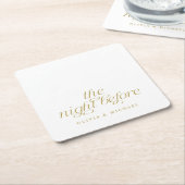 Elegante repetitie bruiloft goud de avond ervoor kartonnen onderzetters (Schuin)