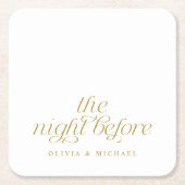 Elegante repetitie bruiloft goud de avond ervoor kartonnen onderzetters (Voorkant)
