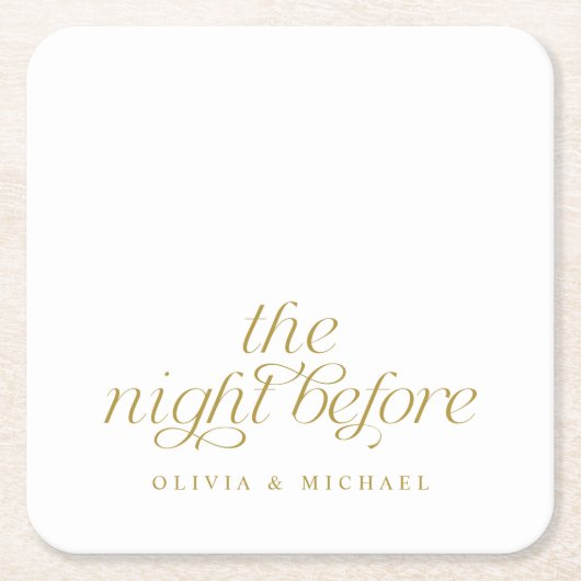 Elegante repetitie bruiloft goud de avond ervoor kartonnen onderzetters (Voorkant)