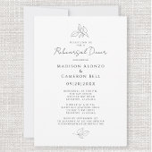 Elegante repetitie diner bladeren zwart & wit kaart