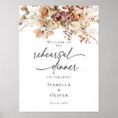 Elegante repetitie Diner bloemenwelkom Poster (Voorkant)