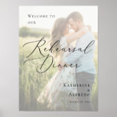 Elegante repetitie Diner foto welkom Poster (Voorkant)