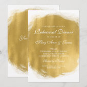 Elegante repetitie diner gouden verf look kaart (Voorkant / Achterkant)