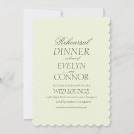Elegante repetitie diner groene bruiloft feestdagenkaart