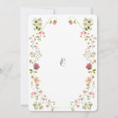 Elegante repetitie diner groene bruiloft kaart (Achterkant)