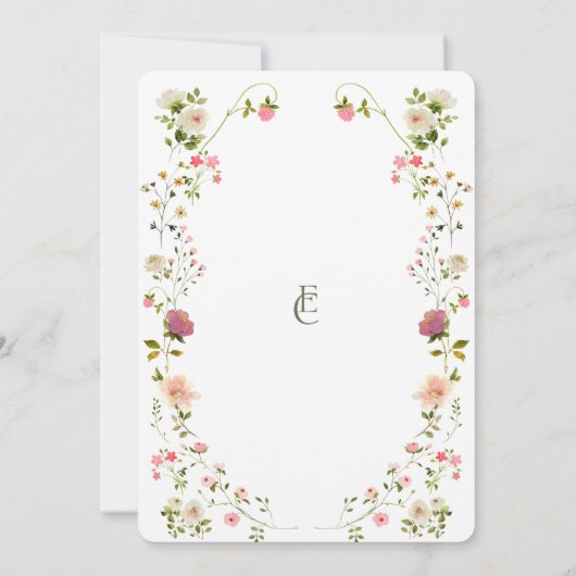 Elegante repetitie diner groene bruiloft kaart (Achterkant)