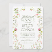 Elegante repetitie diner groene bruiloft kaart (Voorkant)