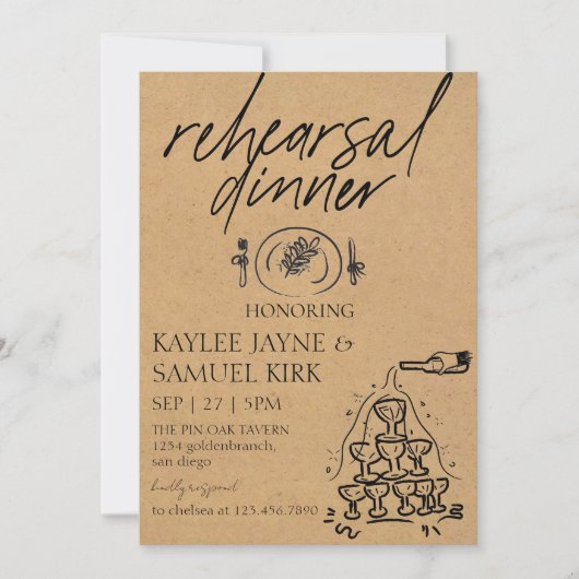 Elegante repetitie diner kaart (Voorkant)