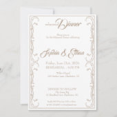 Elegante repetitie Dinner Invitation - Zand Roos Kaart (Voorkant)