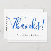 Elegante, respectabele "Bedankt!" Briefkaart (Voorkant / Achterkant)