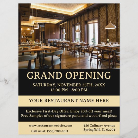 Elegante Restaurant of Café Grootse Opening Flyer (Voorkant)