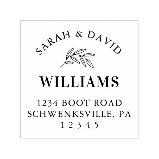 Elegante retour adresstempel met tak  zelfinktende stempel (Design)