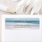 Elegante retouradres Blauwe Oceaan Strand Etiket (Insitu)