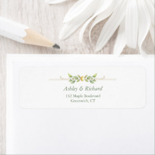 Elegante retouradres met citroen groen etiket