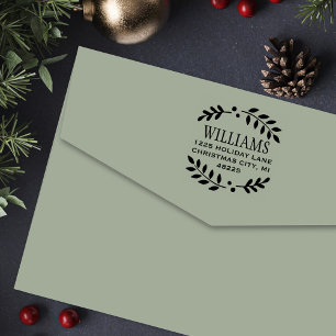 Elegante Retouradres met Lauriertak Zelfinktende Stempel
