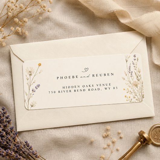 Elegante Retouradres Wildflower Etiket