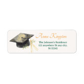 Elegante retouradreslabels voor afstuderen etiket (Voorkant)