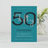 Elegante, Retro 50e verjaardag uitnodigingen (Staand voorkant)