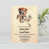 Elegante  Retro 50s paar Classic bruiloft Kaart (Staand voorkant)