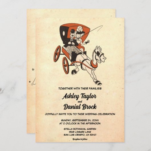 Elegante  Retro 50s paar Classic bruiloft Kaart (Voorkant / Achterkant)