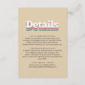 Elegante Retro 70s Groovy Modern Wedding Informatiekaartje (Voorkant)