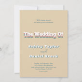 Elegante Retro 70s Groovy Modern Wedding Kaart (Voorkant)