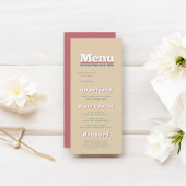 Elegante  Retro 70s Groovy Modern Wedding Menu