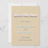 Elegante  Retro 70s Groovy Modern Wedding Save The Date (Voorkant)