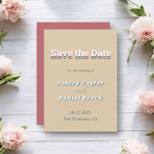 Elegante Retro 70s Groovy Modern Wedding Save The Date