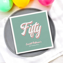 Elegante Retro 70s Groovy Unieke 50e Verjaardag Servet