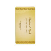 Elegante Retro Abstracte Bloemen en Bladeren Etiket (Voorkant)