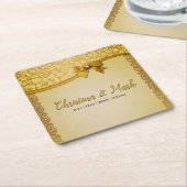  Elegante Retro Abstracte Bloemen en Bladeren Kartonnen Onderzetters (Schuin)