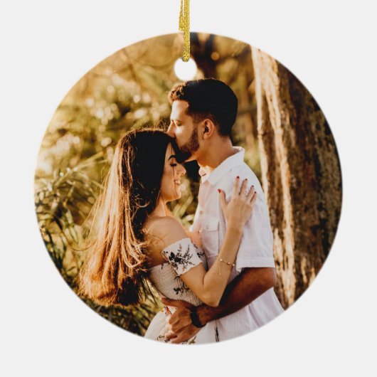  Elegante Retro Abstracte Bloemen en Bladeren Keramisch Ornament (Achterkant)