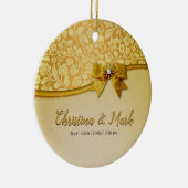 Elegante Retro Abstracte Bloemen en Bladeren Keramisch Ornament (Rechts)