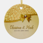 Elegante Retro Abstracte Bloemen en Bladeren Keramisch Ornament (Voorkant)