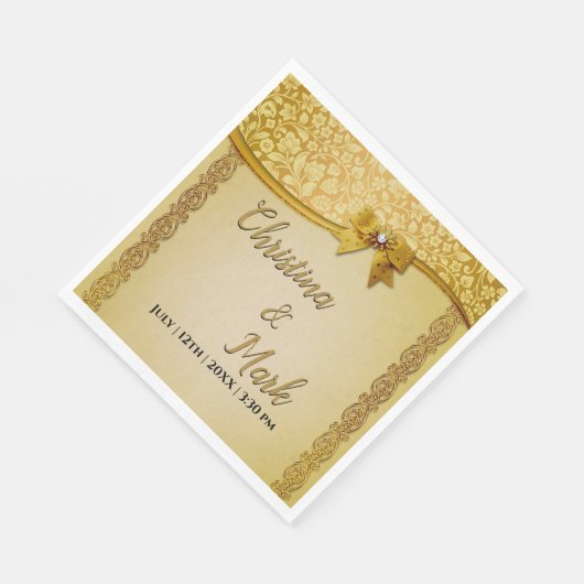 Elegante Retro Abstracte Bloemen en Bladeren Servet (Hoek)