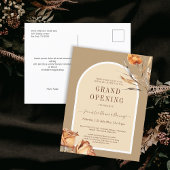 Elegante Retro Arch Bloem Zakelijke Grote Opening Briefkaart