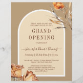 Elegante Retro Arch Bloem Zakelijke Grote Opening Flyer (Voorkant)
