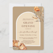 Elegante Retro Arch Bloem Zakelijke Grote Opening Kaart (Voorkant)