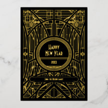 Elegante retro art deco Gelukkig Nieuwjaar