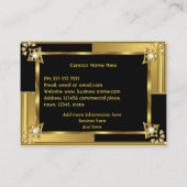 Elegante Retro Art Deco Gold Black Metal Visitekaartje (Achterkant)