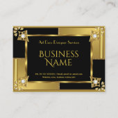 Elegante Retro Art Deco Gold Black Metal Visitekaartje (Voorkant)