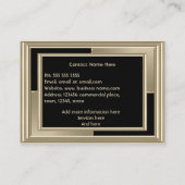 Elegante Retro Art Deco Sepia Beige Zwart Visitekaartje (Achterkant)