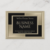 Elegante Retro Art Deco Sepia Beige Zwart Visitekaartje (Voorkant)