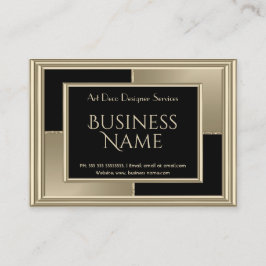 Elegante Retro Art Deco Sepia Beige Zwart Visitekaartje