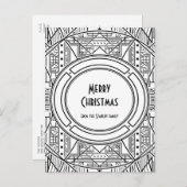 Elegante retro art deco Vrolijk kerstfeest Briefkaart (Voorkant / Achterkant)