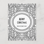 Elegante retro art deco Vrolijk kerstfeest Briefkaart (Voorkant)