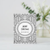 Elegante retro art deco Vrolijk kerstfeest Briefkaart (Staand voorkant)