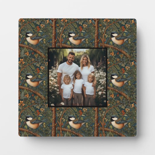 Elegante Retro Art Nouveau bos vogel foto Fotoplaat (Voorkant)