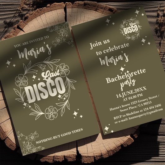 Elegante retro bachelorette party aangepaste uitno kaart